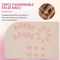 Generic Natural Pink Glossy Oval Press On Nails With Seamless Gradient - Reusable Short False Nails Kit For Everyday Office Wear And Formal Occasions Featuring High Shine Manicure And Easy Application