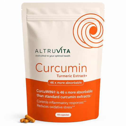 Altruvita AltruVita Curcumin Turmeric Extract, 60 Capsules - High Strength CurcuWIN® 46x Absorption Supplement - Vegan, Expert Formulated for Joint and Digestive Wellness Support - Made in the UK