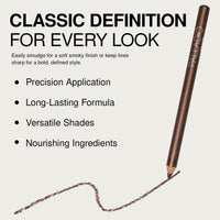 Palladio Wooden Eyeliner Pencil, Thin Pencil Shape, Easy Application, Firm yet Smooth Formula, Perfectly Outlined Eyes, Contour and Line, Long Lasting, Rich Pigment, Bronze
