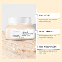 Lomeya Korean Rice and Honey Clay Mask for Glass Skin, Hydration and Deep Cleansing, Perfects Skin Tone and Brightens, Ideal Face Mask for Skincare