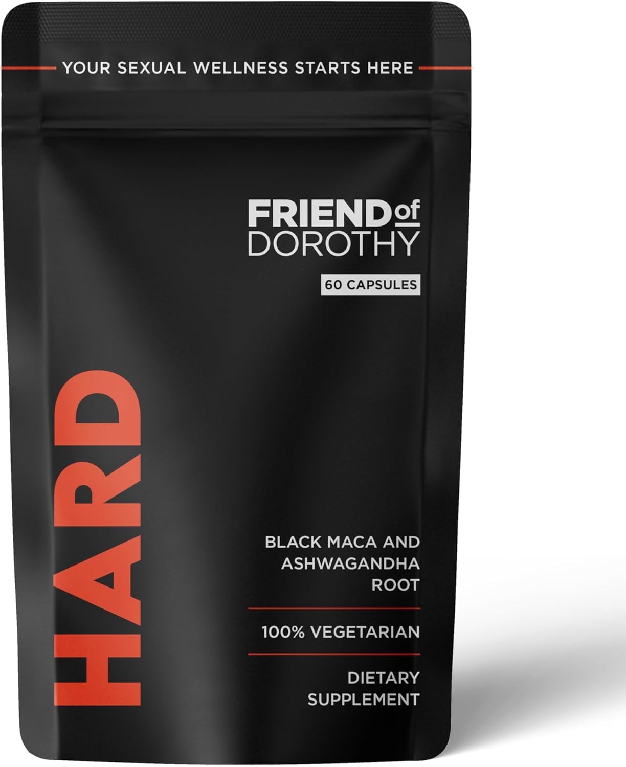 FRIEND OF DOROTHY – All Natural Hard Supplement – Enhances Endurance - Hard for Longer - 60 Vegetarian Capsules in a Pouch
