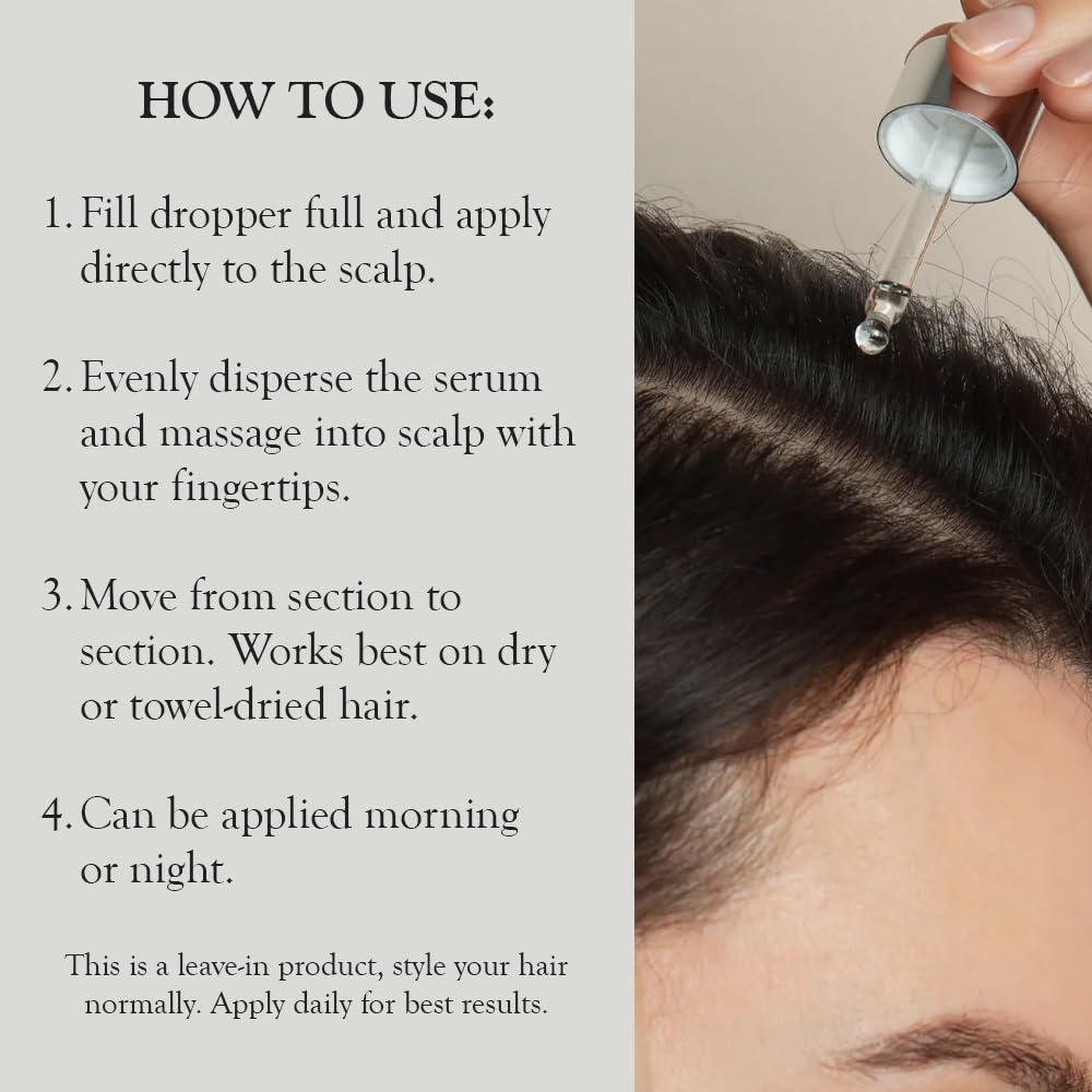 MEGI Hair Growth Serum Oil with AnaGain™, Capilia Longa™, Capixyl™,Biotin, and Vitamins - Potent Leave-In Vegan Hair Oil to Reduce Hair Loss, Prolong Follicle Life Cycle & Restore Vitality (50ml)