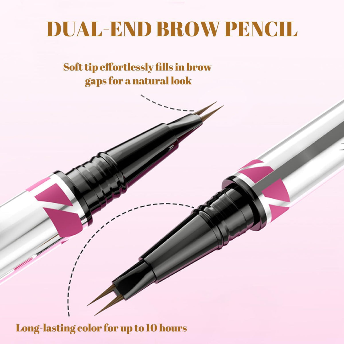 Generic Ultra-Fine Eyebrow Pen For Hair-Like Strokes And Natural Fill In Brown - Dual-Ended Micro Brush & Spoolie With Long-Lasting Smudge-Proof Waterproof Formula For Precise Grooming And Definition