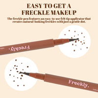 Felt Tip Freckle Stamp – Effortless, Natural-Looking Freckle Tint. Quick-Drying, Waterproof, Long-Lasting Pen. Skin-Friendly Makeup for Faux Freckles. (Dark Brown)