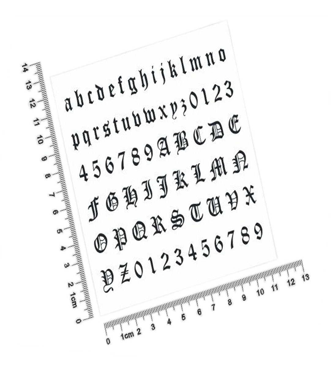 ZEALMAX 4 Sheets Gothic Number and Letter Tattoo Stickers, Small Removable Fake Tattoos DIY Name Freely Combined