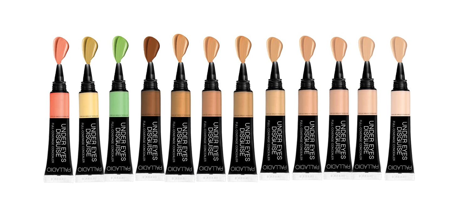 Palladio Full Coverage Concealer, Under Eyes Disguise, Creamy Face and Eye Concealer, Evens Skin Tone, Conceals Blemishes, Dark Circles and Fine Lines, Use with Concealer Brush, Vanilla Latte