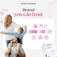 Norsa Pharma Collagen Nucleo (Raspberry / 30 Sachets) | Bovine & Marine Collagen Powder Supplement with 5 Nucleotides + Vitamin C | Collagen Supplement for Women & Men’s Skin, Joint & Immunity