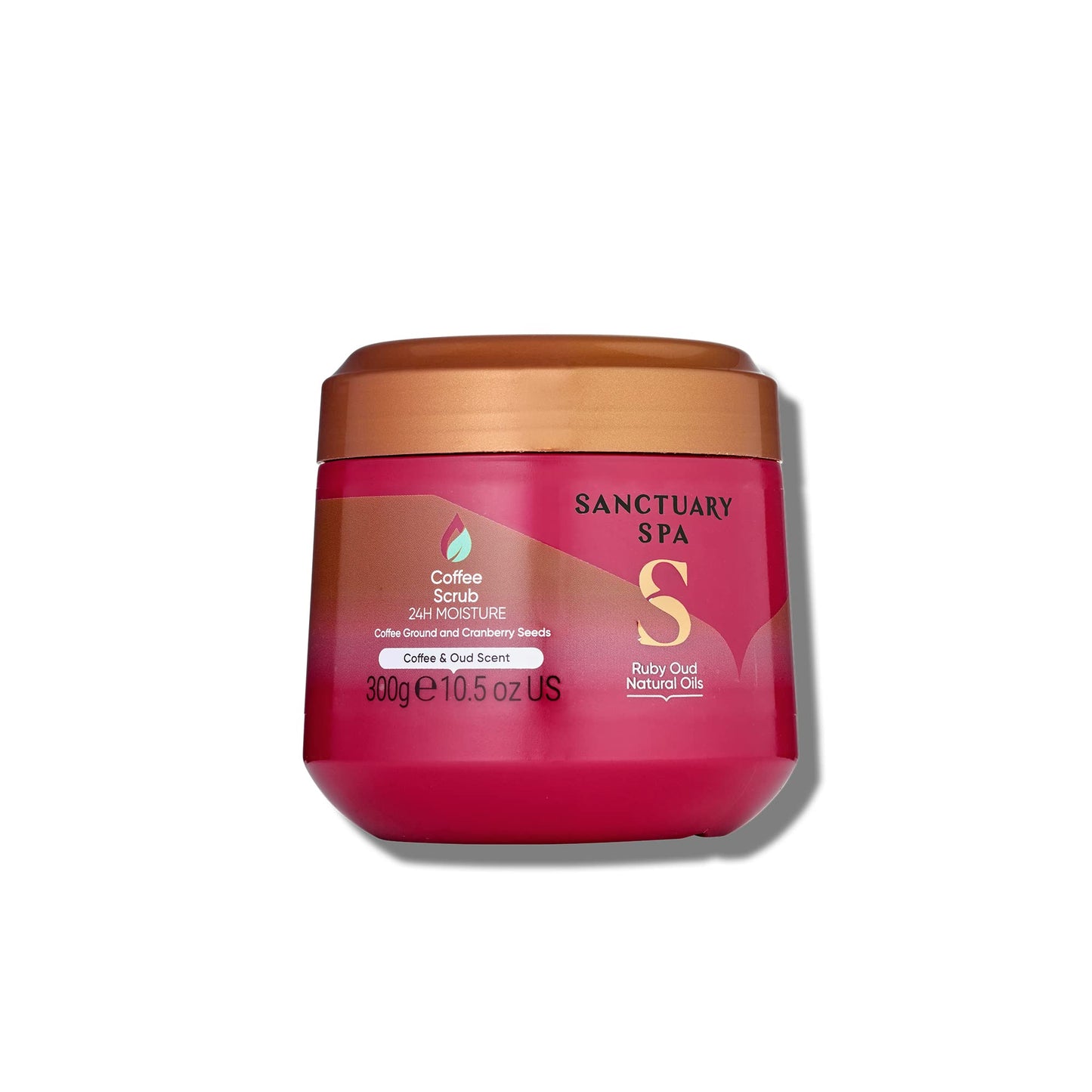 SANCTUARY Sanctuary Spa Ruby Oud Coffee Scrub, No Mineral Oil, Cruelty Free and Vegan Exfoliating Body Exfoliator, 300 ml, Red