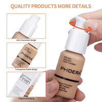 Aquapurity Phoera® Full Coverage Foundation Soft Matte Oil Control Concealer 30ml Flawless Cream Smooth Long Lasting (103 WARM PEACH)