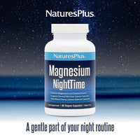 Nature's Plus NaturesPlus Magnesium Night Time - Magnesium Glycinate and Taurate Supplement with L-Theanine, Ashwagandha, Lemon Balm, B6, Hops - Vegan, Gluten Free - 60 Capsules