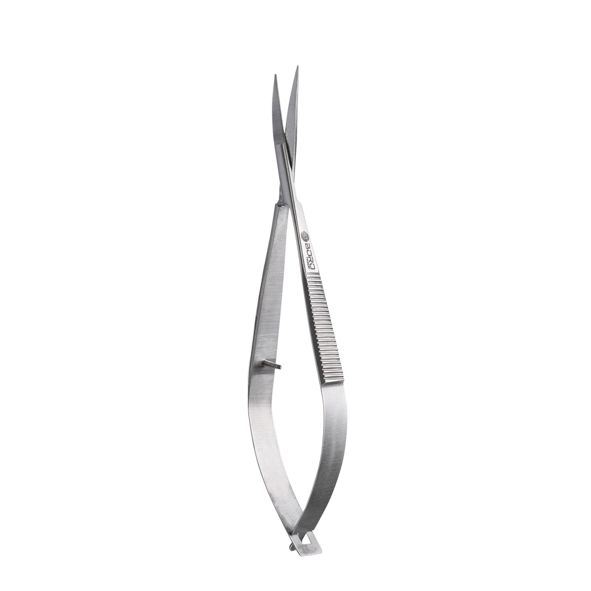 BORO Trade Cuticle Scissors Extra Fine Curved Grooming Shears Professional Precise Pointed Tip for Eyebrow Eyelash Trim Nail and Dry Skin Grooming Scissor Beauty Scissors for Manicure Pedicure Women Men(Silver)