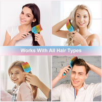 URAQT Hair Brush, Boar Bristle Paddle Hairbrush for Women, Soft Massage Hair Comb, Detangle Hair Brush for Long Thick Curly Hair, Reducing Hair Breakage and Frizzy Gradient