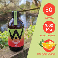 WELL ACTUALLY Liposomal Vitamin B Complex High Strength and Bioavailability - 8 Essential B Vitamins Complex for Energy, Brain, Metabolism Support - Tropical Flavour (50 Servings)