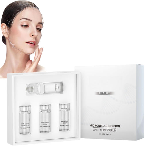 Mubuni 3 PCS Micro Infusion Facial Serum Set,Hyaluronic Acid Microneedling Serum,Beauty Anting-Aging Serum Set,Anting Wrinkle Beauty Micro Infusion Kit,Face Serum Kit,Roller Micro Infusion Anting-Aging Set