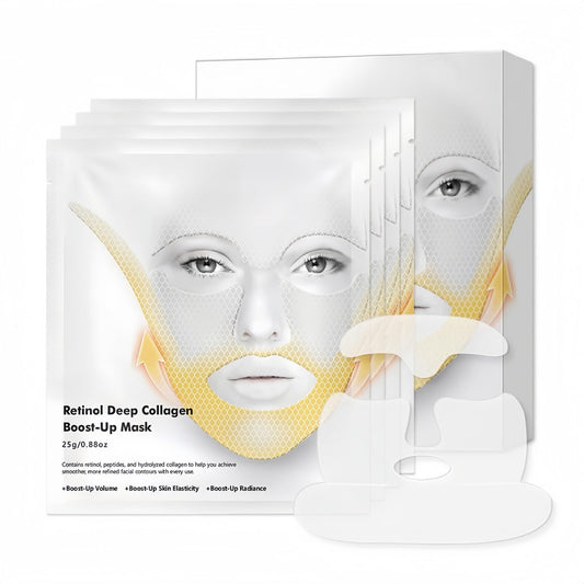 Collagen Face Mask,Deep Collagen Retinol Tension Boost Up Masks,Face Tightening and Lifting Mask for V-Line,Fa/ce Masks Skincare,Deep Coll/agen Anti Wrinkle Lifting Ma/sk,Sheet Mas/k,Chin Lift Ma/sk