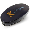 Kobe Gable Palm Brush 100% Natural Boar Bristle Hair Brush/Beard Brush - Military Style Hair Brush - Works Well With Beard Oils - Dark Wood