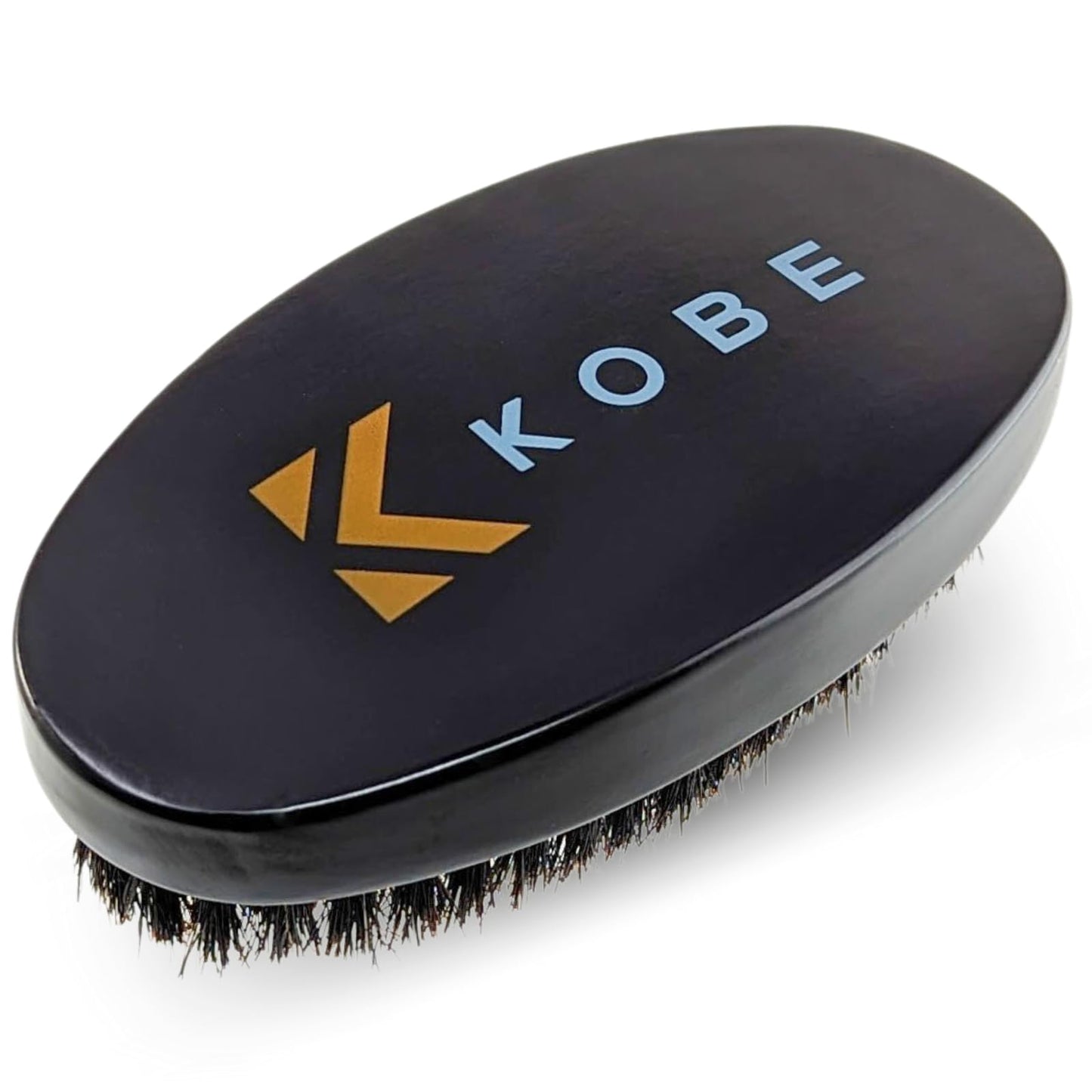 Kobe Gable Palm Brush 100% Natural Boar Bristle Hair Brush/Beard Brush - Military Style Hair Brush - Works Well With Beard Oils - Dark Wood