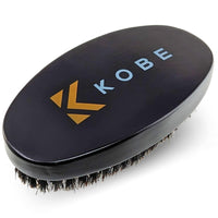 Kobe Gable Palm Brush 100% Natural Boar Bristle Hair Brush/Beard Brush - Military Style Hair Brush - Works Well With Beard Oils - Dark Wood
