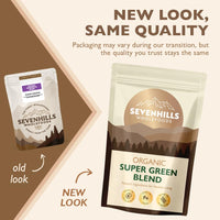Sevenhills Wholefoods Organic Super Greens Blend 200g with Spirulina, Chlorella, Wheatgrass, Barley Grass | Supports Skin, Immunity & Reduce Tiredness | 40 Servings | UK Made