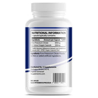X supplements X Supplements Potassium Citrate Capsules | 600mg Per Serving | 60 Vegan Capsules | 2 Month Supply | High Strength Potassium Supplements for Kidney Health | Muscle & Nerve Function
