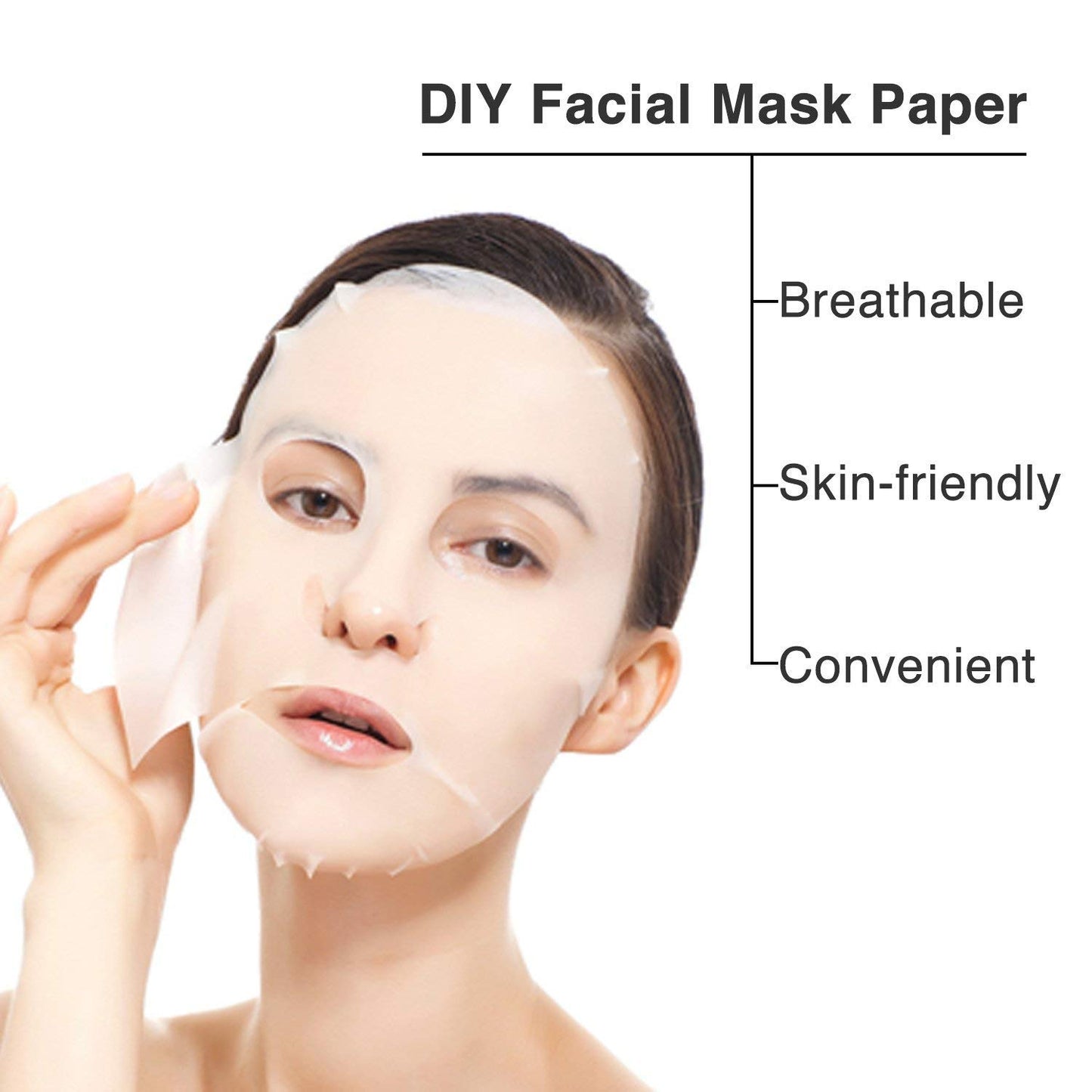 Akliocss 100 pcs Compressed Facial Mask Sheet Beauty DIY Disposable Mask Paper Natural Cotton Skin Care Wrapped Masks Normal Thick，Get a Small Mask Bowl, Mask Brushes and Hair Band Free
