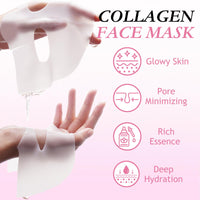 8pcs Glass Skin Mask, Anti Wrinkle Deep Collagen Mask, Skincare, Mothers Day Gifts Idea for mom, Korean Glass Skin Face Mask, Hydrating For Facial Care, Elasticity Improvement, Anti Aging