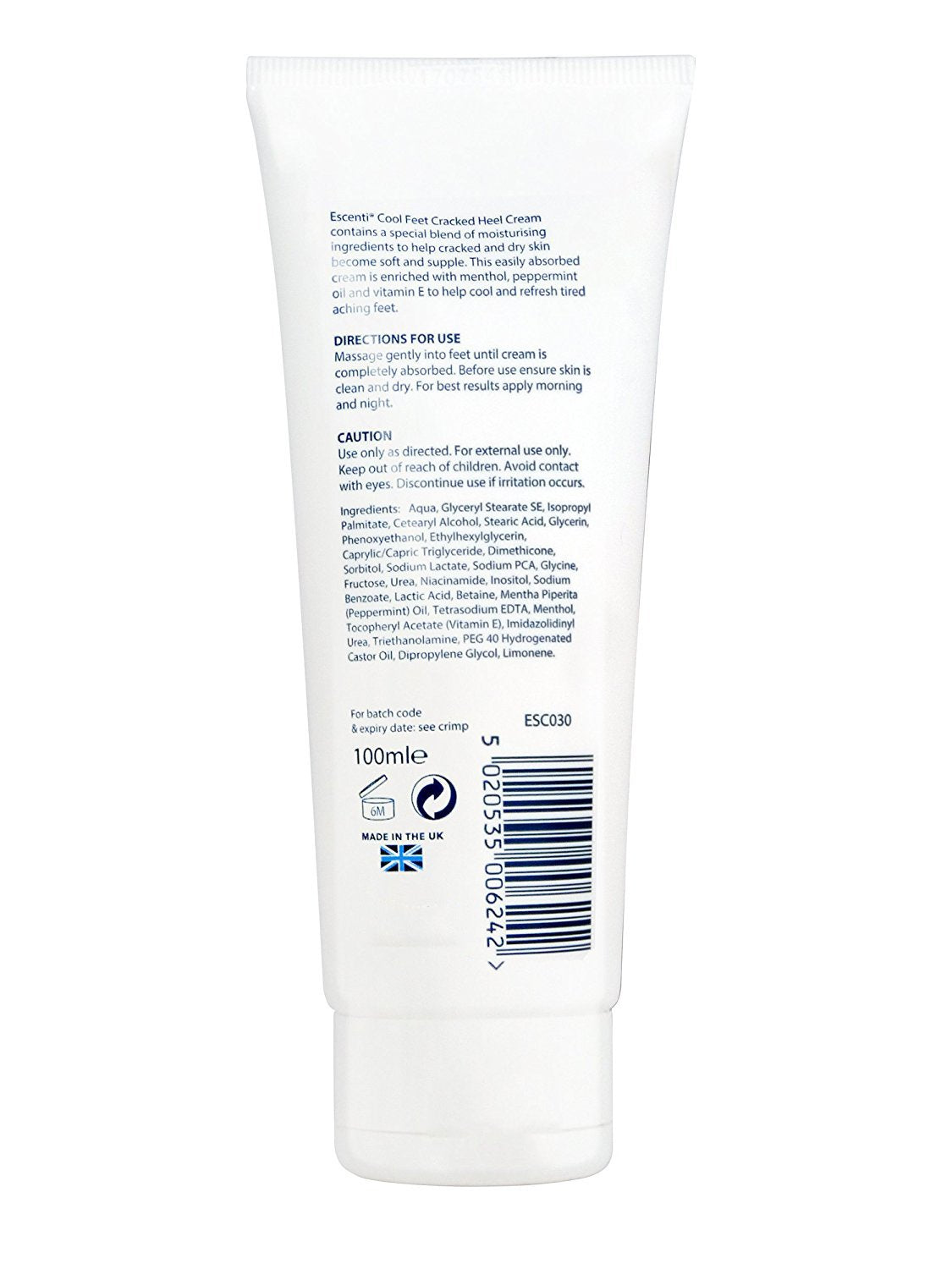 Escenti Cool Feet Cracked Heel Cream for Dry Skin, 100 ml - Pack of 3