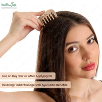 HEALTHANDYOGA HealthAndYoga Kansa Comb - Ayurvedic Healing Bronze Metal Hair Care Accessory - Detox Head Massage - Smoothens, Clears Dandruff, Tones Scalp, Revitalises Roots,Boosts Regrowth, Relaxes