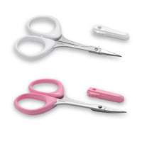Pafason PAFASON Small High Precision Eyebrow Grooming Scissors Set, Beauty Makeup Cosmetic Tool, Curved, Straight Tip, Stainless Steel, Safety Case for Trimming Eyelash Extensions