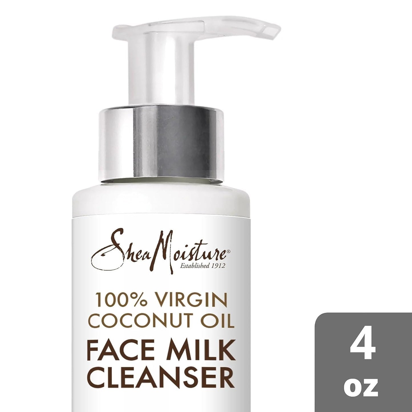 SHEA MOISTURE Shea Moisture 100 Percent Virgin Coconut Oil Daily Hydration Face Milk Cleanser, 4 oz