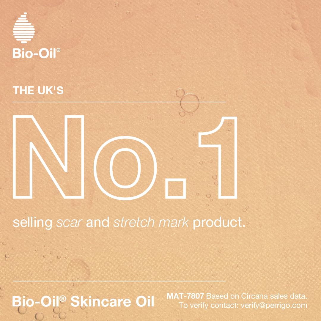 Bio-Oil Bio Oil Body Natural Skin Care Oil (60ml) - Firming Skincare That Reduces Appearance Of Stretch Marks & Scars - Grease Free Moisturiser Lotion - With Vitamin E & Vitamin A