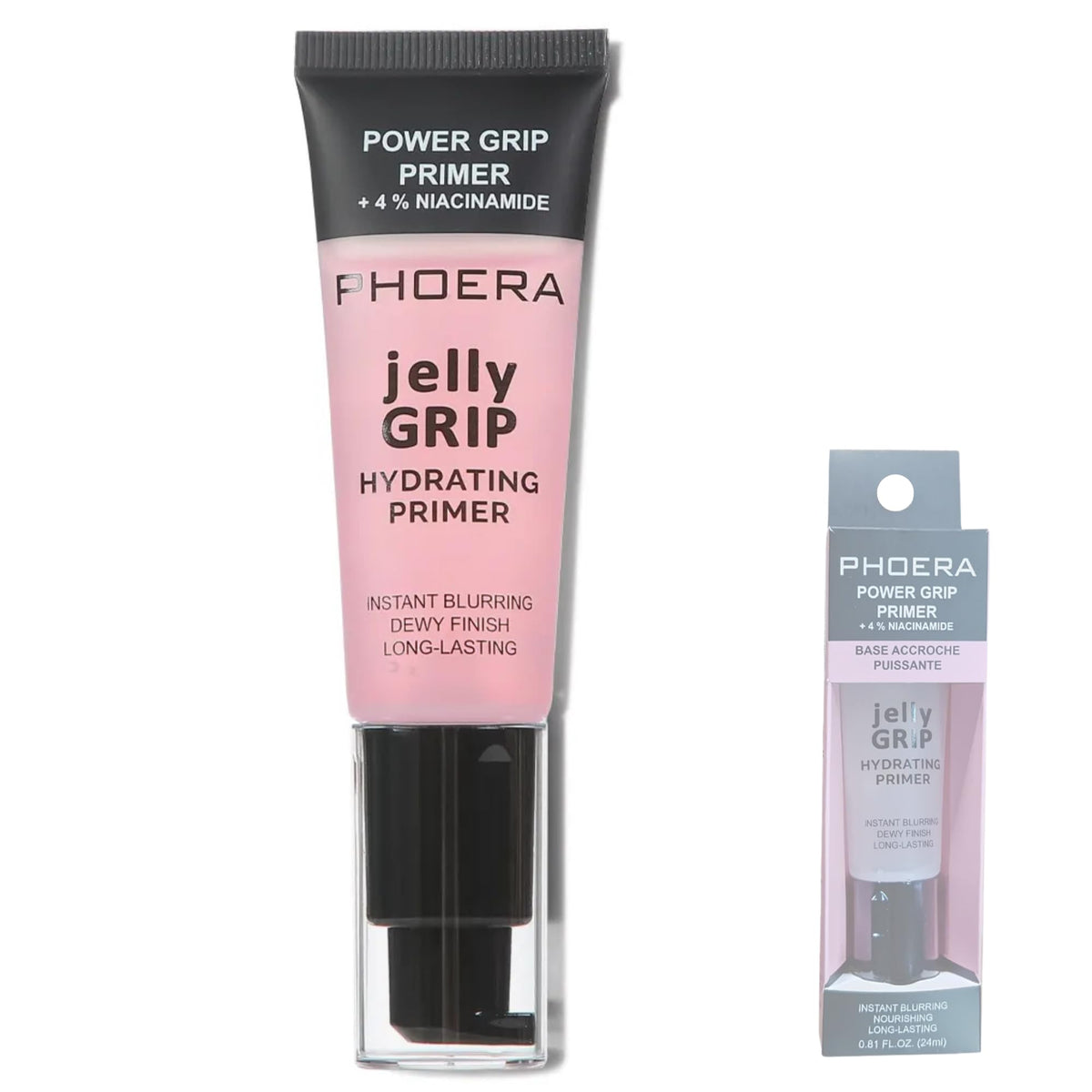 Noble Gifts Power Grip Primer, Sticky Gel Based & Hydrating Face Primer for Smoothing Skin & Gripping Makeup, Moisturises and Primes, Brightens and Evens Skin Tone, Clear for all Skin Tones, 24ml (Pink, 24ml)