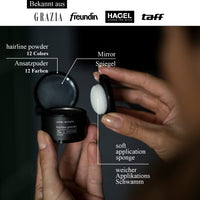 LEON MIGUEL Hair Line Powder – Unisex Hair Repair Make Up – Hair Shadow Make Up - Instantly Covers and Conceals Receding Hairlines, Thinning Hair etc. – Waterproof | 4g (dark grey)