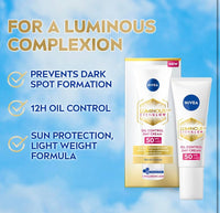 NIVEA Luminous 630 Even Glow Day Cream, Oil Control, SPF50, 10ml