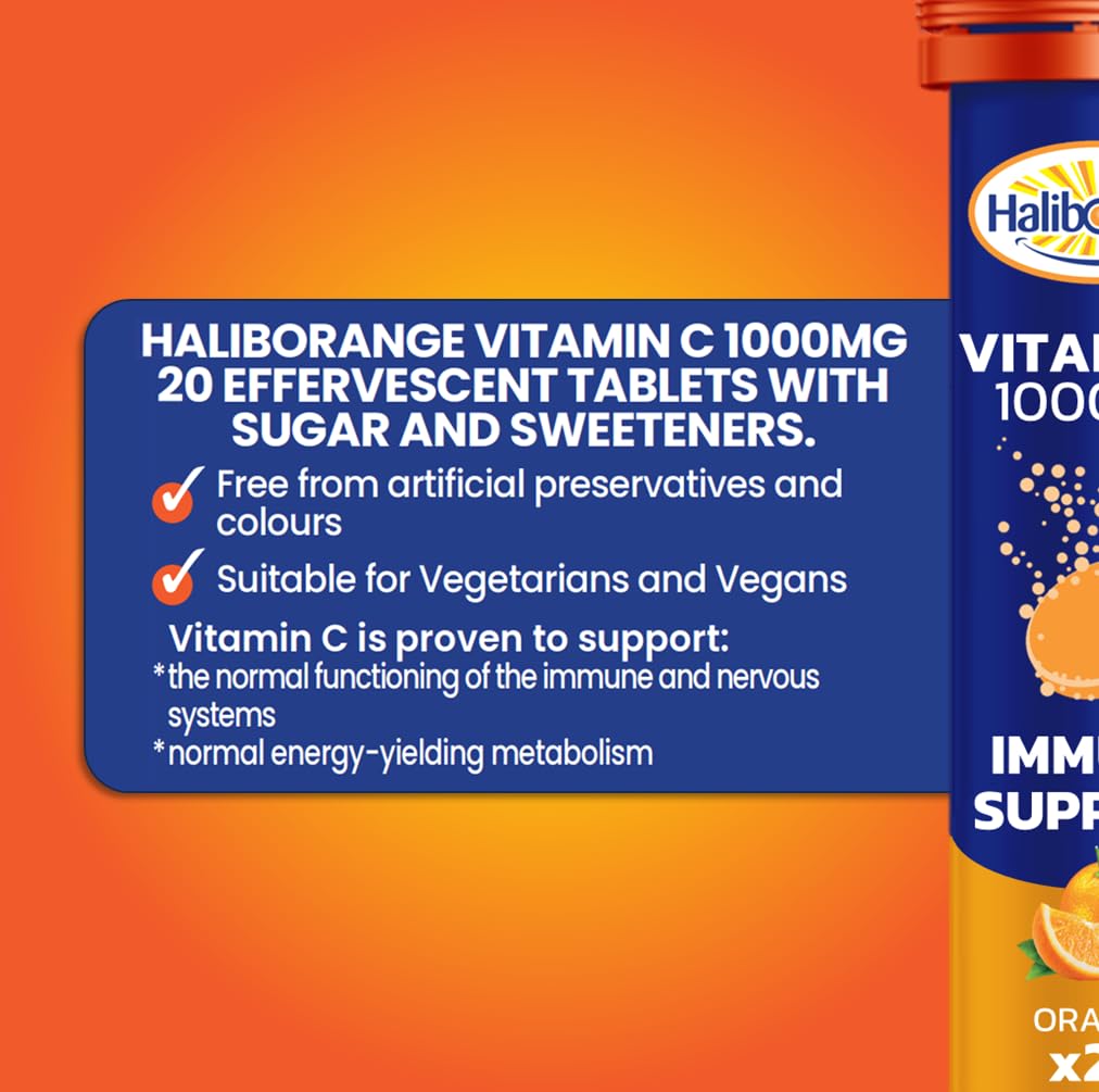 Haliborange Seven Seas Effervescent Vitamin C Tablets, Orange, 20 count