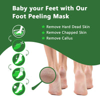 IDUCEN Foot Mask 2 Pack, (Tea Tree) Foot Peel Mask Callus Remover, Exfoliating Peeling Calluses Dead Skin, Callus Remover Foot Mask, Baby Soft Smooth Touch Feet-Men Women Exfoliating Foot Mask
