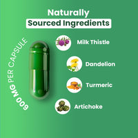 ZEROHARM Milk Thistle Capsules– Liver Support & Detox Supplement with Artichoke, Dandelion & Turmeric – Liposomal Nano Absorption - High Strength Herbal Supplement for Men & Women– 60 Capsules