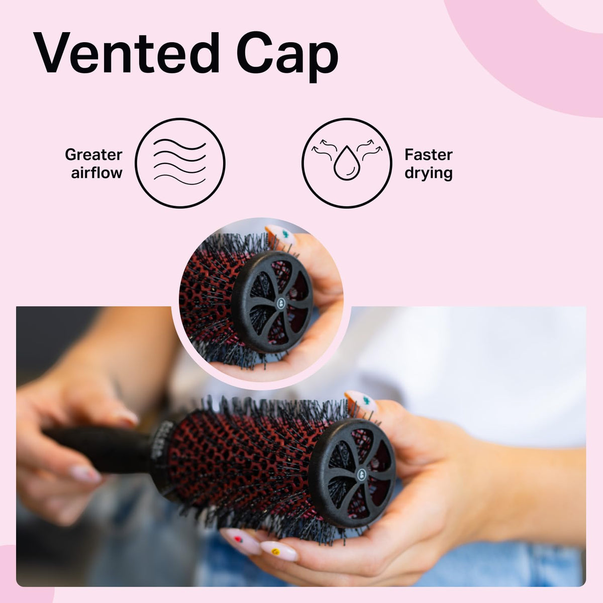Olivia Garden Multibrush Curlers Kit - Size 45-4 Barrels of the Same Size & 1 Handle - Leave-In Barrels perfect for Curls and Volume