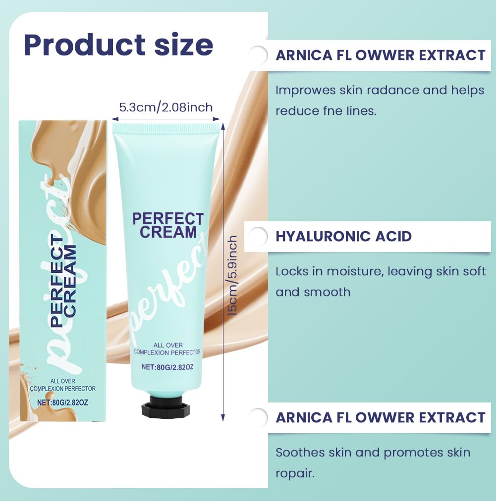 LOPHE Body Coverage Perfector, Leg Makeup Waterproof No Transfer Full Coverage Body Makeup Scar Tattoo Cover Up Cover Veins Concealer Light Concealing Foundation Cream for Body Face Makeup