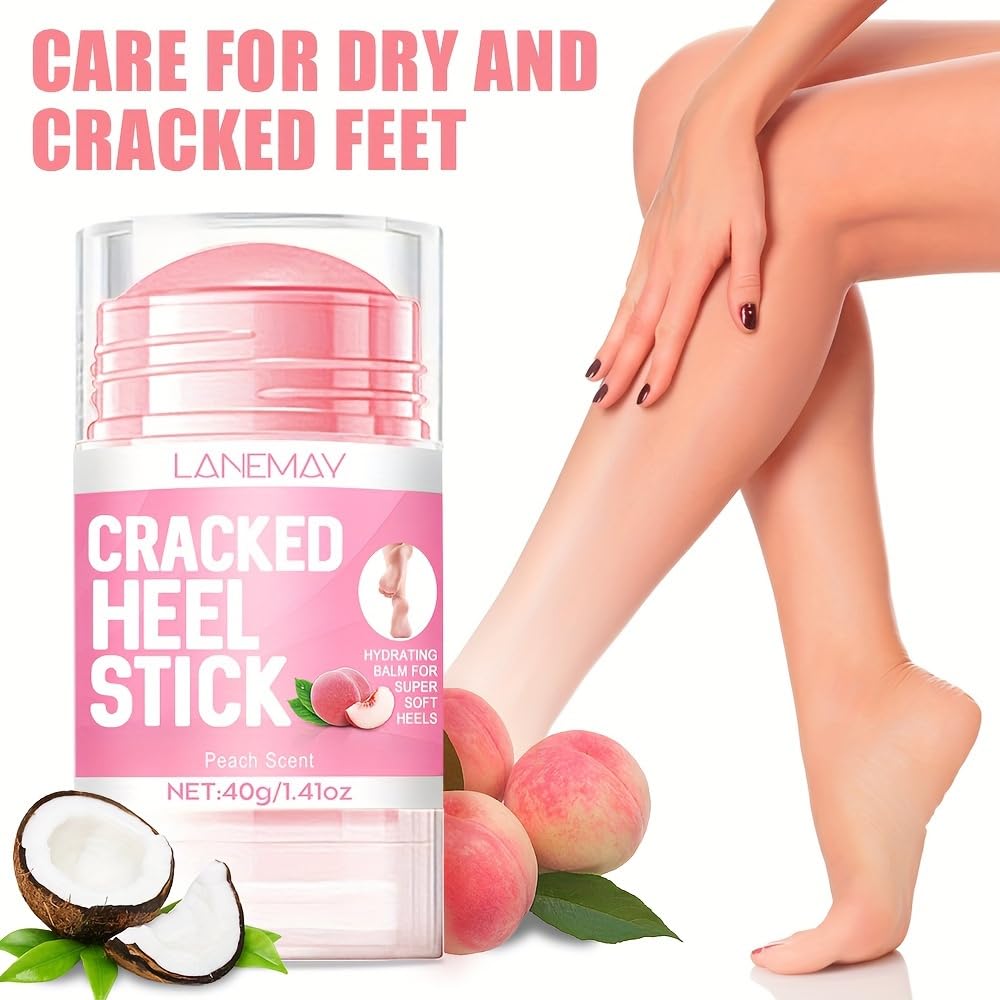 Petansy Hand and Foot Repair Cream, Peach Scented Cracked Heel Stick Balm + Urea Cream Stick, Hand and Foot Cream For Calluses and Dry Feet, Dry Hands & Rough Knees for Women & Men