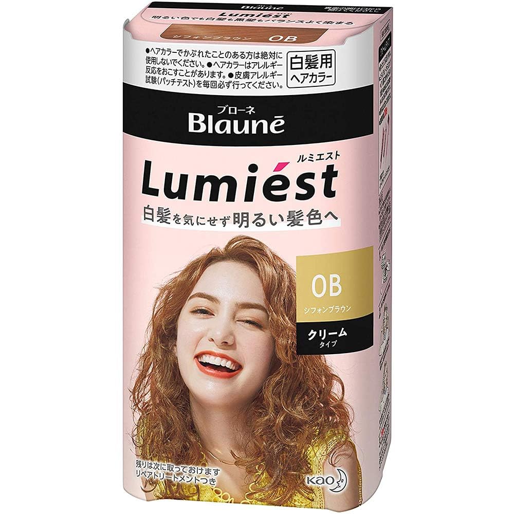 Kao Blaune Lumiest Hair Color For Gray Hair - 0B Chiffon Brown (Green Tea Set)