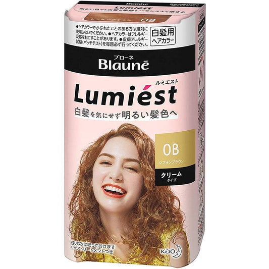 Kao Blaune Lumiest Hair Color For Gray Hair - 0B Chiffon Brown (Green Tea Set)
