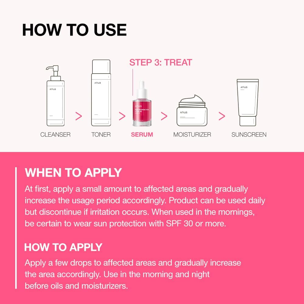 ANUA 10% Niacinamide+ 4% Tranexamic Acid Serum, Ceramide, Hyaluronic Acid, Vitamin B12 natural color, for Sensitive skin, Korean Glass Skin, Fragrance-Free (30ml /1.01 fl.oz.)