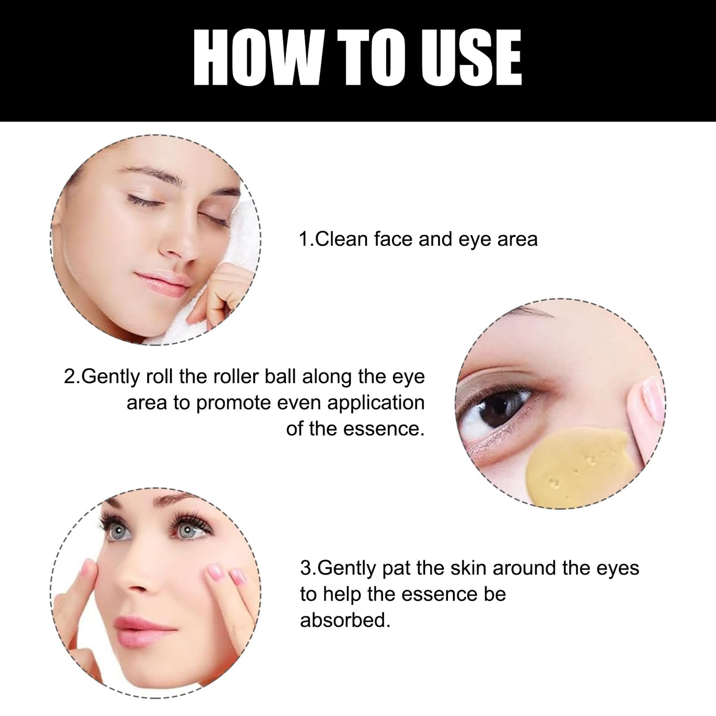 Liameph Castor Oil and Frankincense Roller Ball, Castor Oil Eye Roller Time Eraser Eye Care Products for Under Eye Area Lifts Firming(1pc, 10ml)