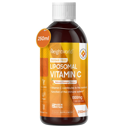 Liposomal Vitamin C 1000mg - 250ml Sugar-Free Vitamin C Liquid with Sodium L-ascorbate, Vitamin E & Sunflower Lecithin, High Absorption Ascorbic Acid - Immune System Liposomal VIT C - Made in The UK