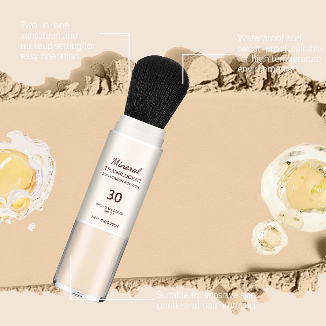 HUOWEH Hawaiian Tropic Scalp P-owder,Powder Sunscreen,Hawaiian Tropic Mineral Protection Sunscreen Powder SPF 30 UVA plus UVB Protection, Beach Sweatproof Face Sunblock Powders for Face and Body