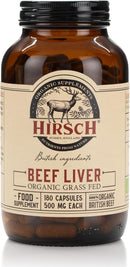 Hirsch Organic UK Grass Fed Beef Liver Supplement - Soil Association Certified 100% Organic and Glyphosate Free & Vitamin & Mineral 3rd Party Tested