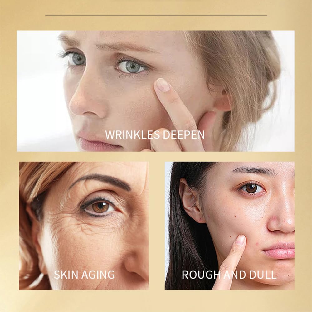 KlsyChry 24k Gold Serum for Face, Skin Moisturizing Anti-Aging Anti-Redness Acne Treatment Essence Cream for Dark Spots & Fine Lines, Skin Care Gold Essence Nicotinamide Serum (30ml)