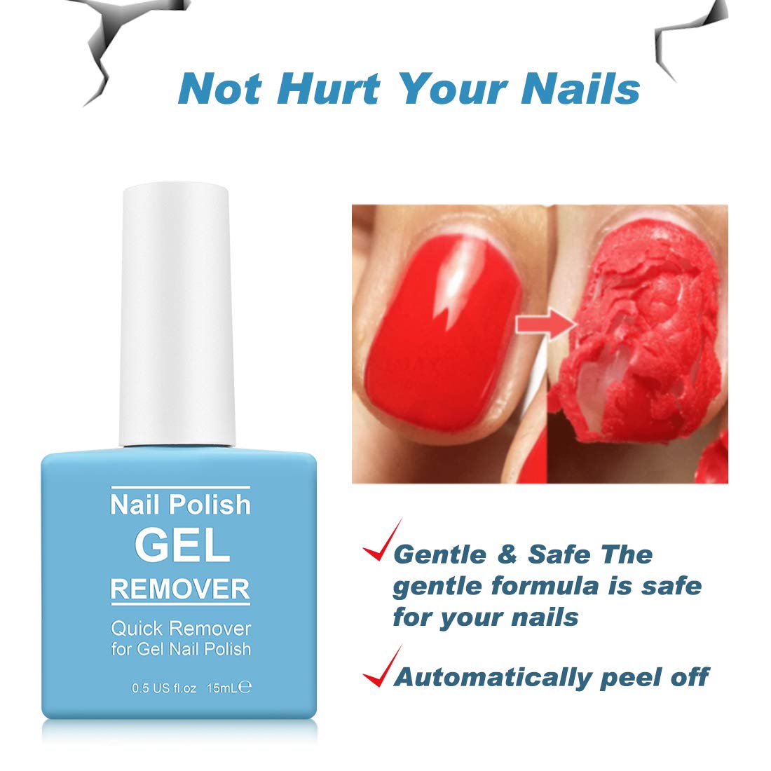 IFUDOIT Gel Nail Polish Remover 2 pack, Professional Nail Varnish Remover, Easily & Quickly Remove Soak Off Gel Polish, Doesn't Hurt Nails, for UV Plastic Nails, Acrylic Nails, Natural Nails Blue