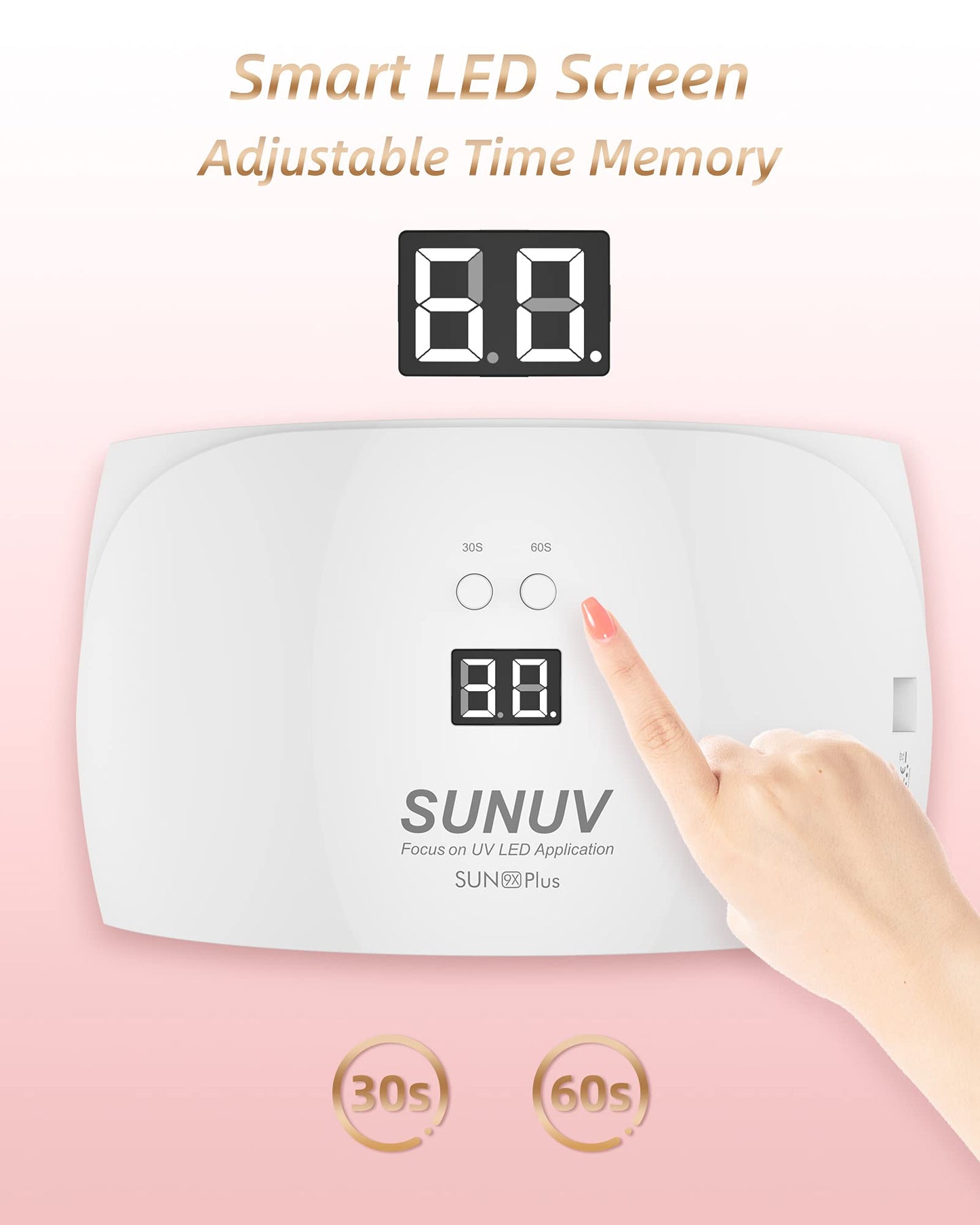 UV LED Gel Nail Lamp, SUNUV 36W UV lamps for Gel Nails Manicure Pedicure Sensor 30s/60s Timer LCD Screen